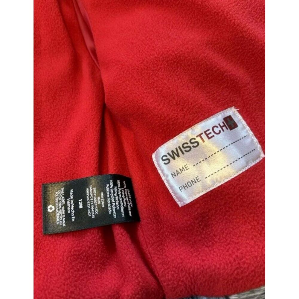 Swiss Tech Gray Dinosauer Fleece Lined Boys Puffer Winter Jacket Toddler Sz 12M‎ - Picture 9 of 10